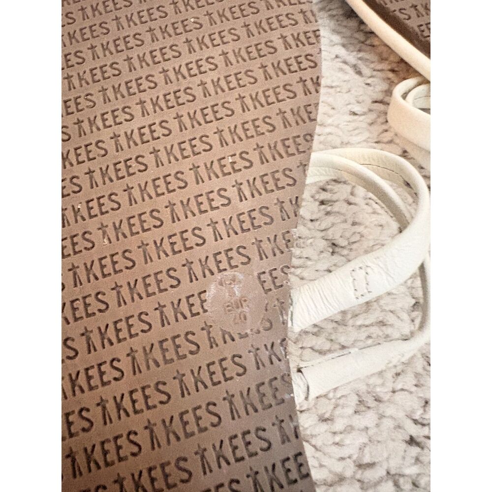 TKEES Leah Strappy Sandals White Leather Size 9 - Picture 2 of 6